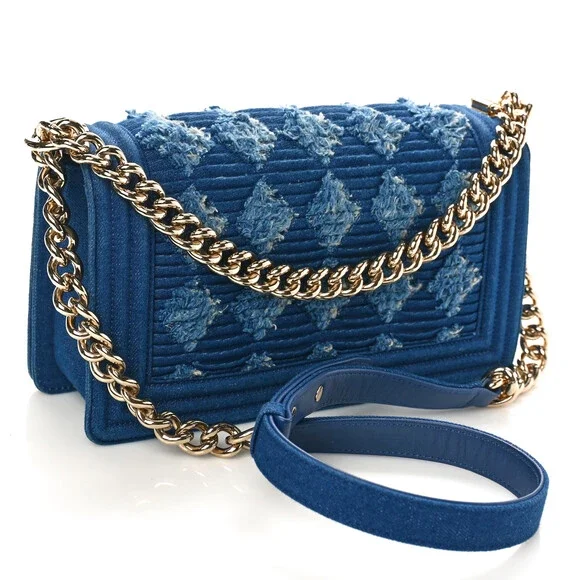 Chanel Denim Pleated Medium Boy Flap #138961C45B - Picture 3 of 11